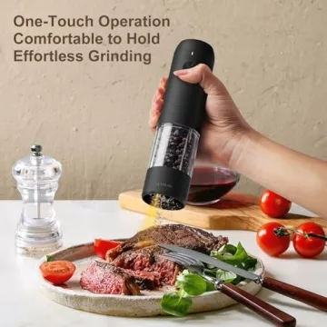 Ultrean Electric Salt and Pepper Grinder Set for Easy Flavoring