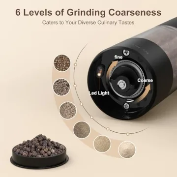 Ultrean Electric Salt and Pepper Grinder Set for Easy Flavoring