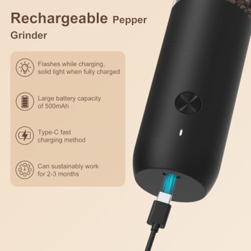Ultrean Electric Salt and Pepper Grinder Set for Easy Flavoring