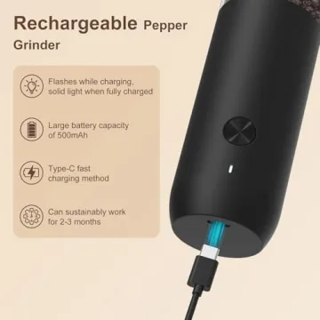 Ultrean Electric Salt and Pepper Grinder Set for Easy Flavoring