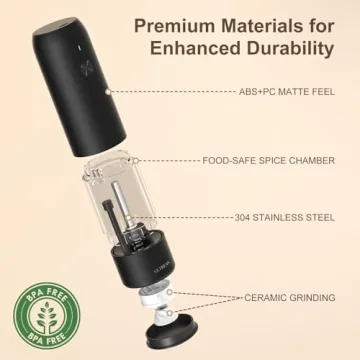 Ultrean Electric Salt and Pepper Grinder Set for Easy Flavoring