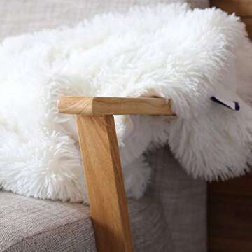 JOYFEEL Shag with Sherpa Reversible Warm Throw Blanket, Ultra Soft, Cozy Plush Luxury Fuzzy Longfur Blanket, Washable Couch Bed Fluffy Furry Throws Photo Props, 50x60-Pure White