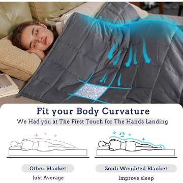 ZonLi Queen Size Weighted Blanket - 20lbs Comfort