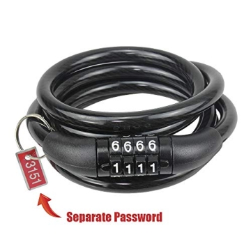 Durable SEWAY Scooter Lock - 4 ft Combination Security Cable