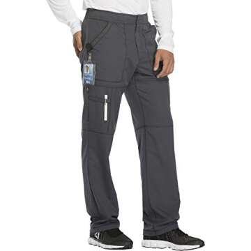 Dickies Dynamix Scrub Pants for Men with Zip Fly, Athletic-Inspired with Four-Way Stretch and Moisture Wicking DK110, S, Pewter