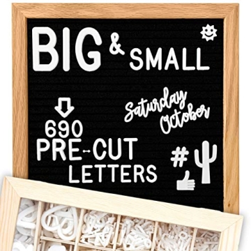 Little Hippo Black Felt Letter Board with 690 Pre-Cut Letters