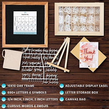 Little Hippo Black Felt Letter Board with 690 Pre-Cut Letters