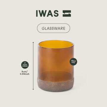 IWAS Upcycled Auburn Drinking Glasses Set of 6 250ml