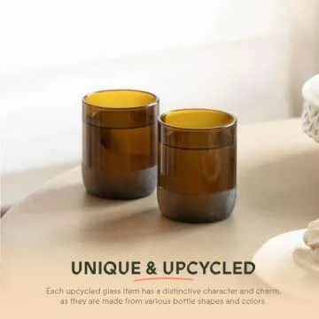 IWAS Upcycled Auburn Drinking Glasses Set of 6 250ml