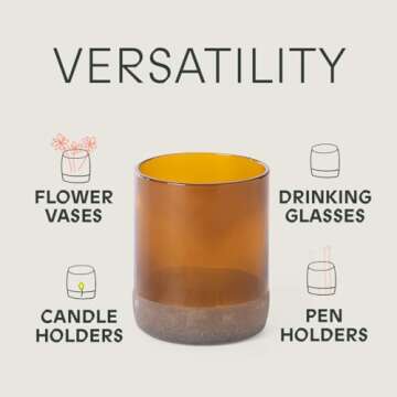 IWAS Upcycled Auburn Drinking Glasses Set of 6 250ml