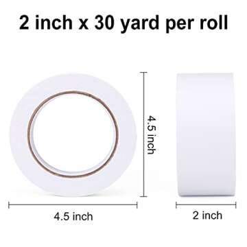 Clear Double Sided Tape Sticky Tape, 2 Inch by 30 Yards (1 Roll), High Duty Adhesion Permanent Doubl...