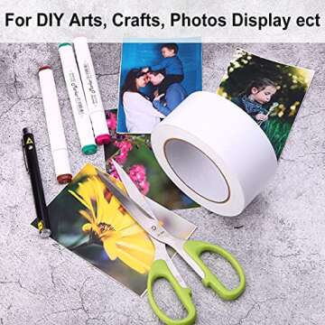 Clear Double Sided Tape Sticky Tape, 2 Inch by 30 Yards (1 Roll), High Duty Adhesion Permanent Double-Sided Adhesive Tape for DIY Arts, Crafts, Photography, Scrapbooking, Furniture