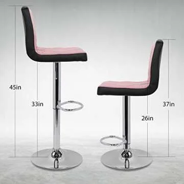 Magshion Square Adjustable Height Swivel Bar Stool Lift Pub Chair