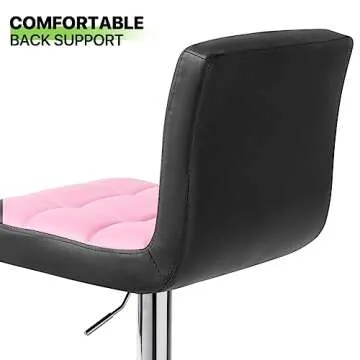 Magshion Square Adjustable Height Swivel Bar Stool Lift Pub Chair