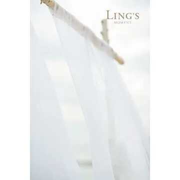 Ling's Moment Wrinkle-Free Wedding Backdrop Curtains with Silver Spark 2 Panels 5ft x 10ft White Chiffon Like Fabric Drapes for Wedding Arch Party Stage Decoration Canopy Bed Two Pages Curtains