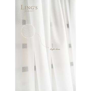 Ling's Moment Wrinkle-Free Wedding Backdrop Curtains with Silver Spark 2 Panels 5ft x 10ft White Chiffon Like Fabric Drapes for Wedding Arch Party Stage Decoration Canopy Bed Two Pages Curtains