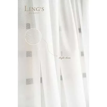 Ling's Moment Wrinkle-Free Wedding Backdrop Curtains with Silver Spark 2 Panels 5ft x 10ft White Chiffon Like Fabric Drapes for Wedding Arch Party Stage Decoration Canopy Bed Two Pages Curtains