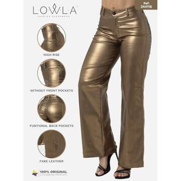 L.O.W.L.A SHAPEWEAR Butt Lifting Faux Leather Pants | Pantalones Colombianos Levanta Cola | Black Pleather Jeans