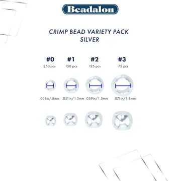 Beadalon Crimp Bead Variety Pack - 600 pcs Silver Plated