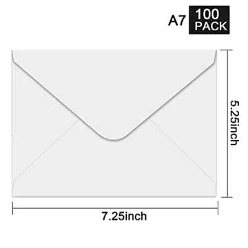 A7 Envelopes 100 Pack - High Quality White Envelopes