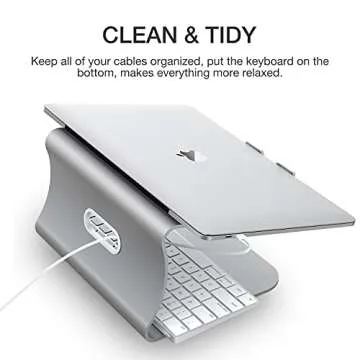 Bestand Laptop Stand, Aluminum Notebook Holder Riser Heat-Vent for MacBook Air/Pro, Dell, HP, Lenovo, Microsoft Surface, Samsung 11-16 inches Notebook (Space Silver)