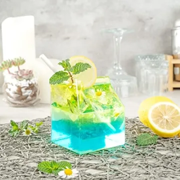 Charming 12 Ounce Glass Milk Carton for Drinks