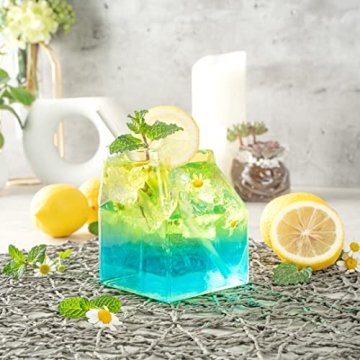 Charming 12 Ounce Glass Milk Carton for Drinks