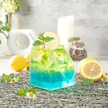 Charming 12 Ounce Glass Milk Carton for Drinks