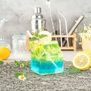 Charming 12 Ounce Glass Milk Carton for Drinks