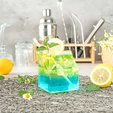 Charming 12 Ounce Glass Milk Carton for Drinks