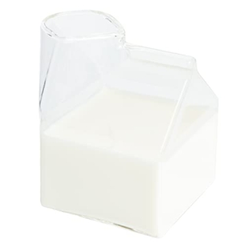 Charming 12 Ounce Glass Milk Carton for Drinks