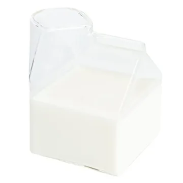 Charming 12 Ounce Glass Milk Carton for Drinks