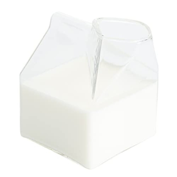Charming 12 Ounce Glass Milk Carton for Drinks