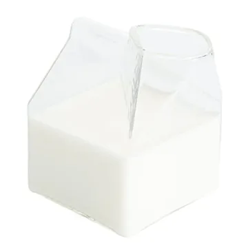Charming 12 Ounce Glass Milk Carton for Drinks