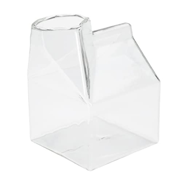 Charming 12 Ounce Glass Milk Carton for Drinks