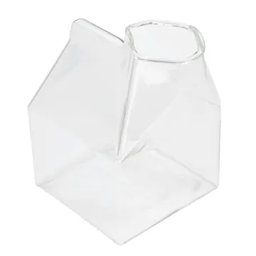 Charming 12 Ounce Glass Milk Carton for Drinks