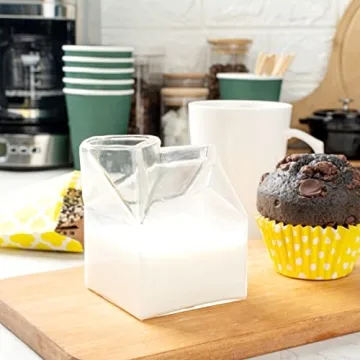 Charming 12 Ounce Glass Milk Carton for Drinks