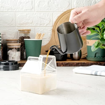 Charming 12 Ounce Glass Milk Carton for Drinks