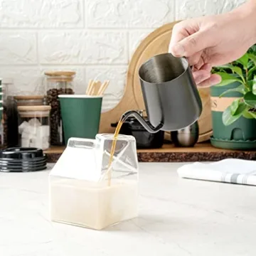 Charming 12 Ounce Glass Milk Carton for Drinks