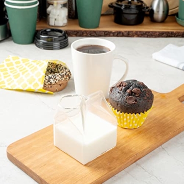 Charming 12 Ounce Glass Milk Carton for Drinks