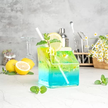 Charming 12 Ounce Glass Milk Carton for Drinks