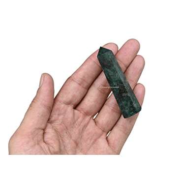 Chrome Diopside Crystal Towers ~ Natural Healing Crystal Point Obelisk for Reiki Healing and Crystal Grid (2" to 3" INCH)
