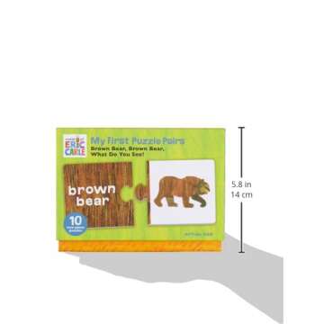 Mudpuppy The World of Eric Carle Brown Bear, Brown Bear What Do You See? My First Puzzle Pairs – Great for Kids Age 2+ - 10 Sturdy 2-Piece Puzzles – Teaches Problem-Solving, Colors, Fine Motor Skills