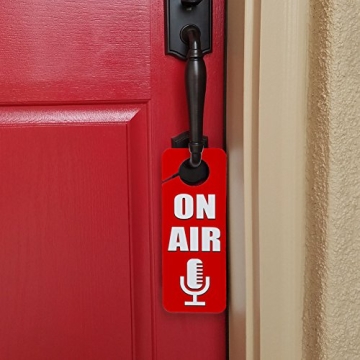 On Air Microphone Door Knob Hanger Sign for Podcasting