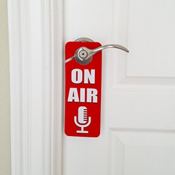 On Air Microphone Door Knob Hanger Sign for Podcasting