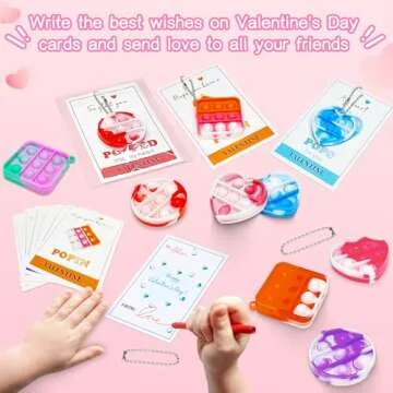 ROPODE Valentines Cards for Kids Classroom - 30 Pack Pop Fidget Valentines Day Gifts for Kids - Valentines Day Cards - Valentine Exchange for Girls Boys School Classroom Gift
