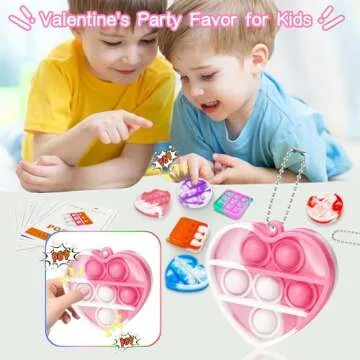 ROPODE Valentines Cards for Kids Classroom - 30 Pack Pop Fidget Valentines Day Gifts for Kids - Valentines Day Cards - Valentine Exchange for Girls Boys School Classroom Gift
