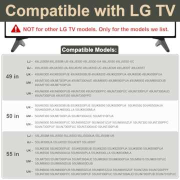 Stand for LG TV Legs Replacement, TV Stand Legs for 49 50 55 Inch LG TV 55UK6500 55UJ6540 55UM7300 55UN6900 55LJ5500UA 49UJ6300 49UK6300 49UM7300 49UN6900 50UK6300 50UK6500 50UM7300 50UN6900 wr Screws