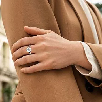 ChicSilver November Birth Flower Ring 925 Sterling Silver Handmade Chrysanthemum Signet Ring Adjustable Dainty Engraved Floral Statement Ring Personalized Jewelry Birthday Gift for Women