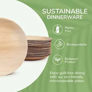 Palm Leaf Dinner Plates, 50 pcs Eco-Friendly Disposable